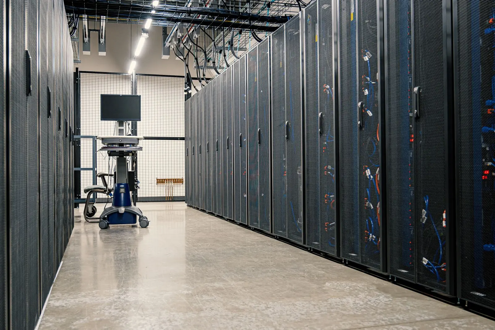 Serverracks in een datacenter